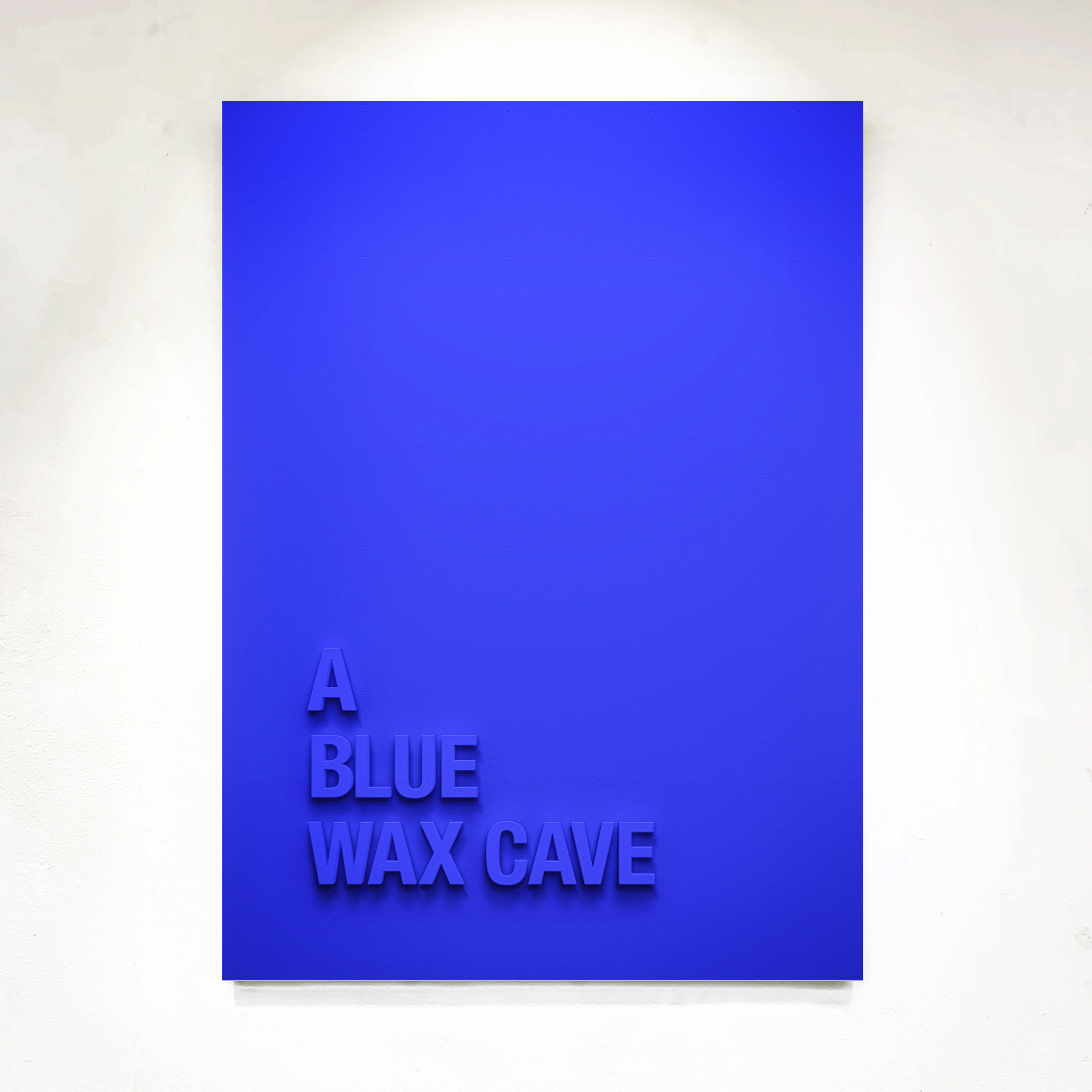 "A Blue Wax Cave" 110cm x 75cm - Black Medite panel and matt paint.
