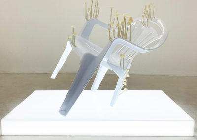 “Save Us From Ourselves” 2019. – Monobloc chair, thermoset polymer and 3D printing.