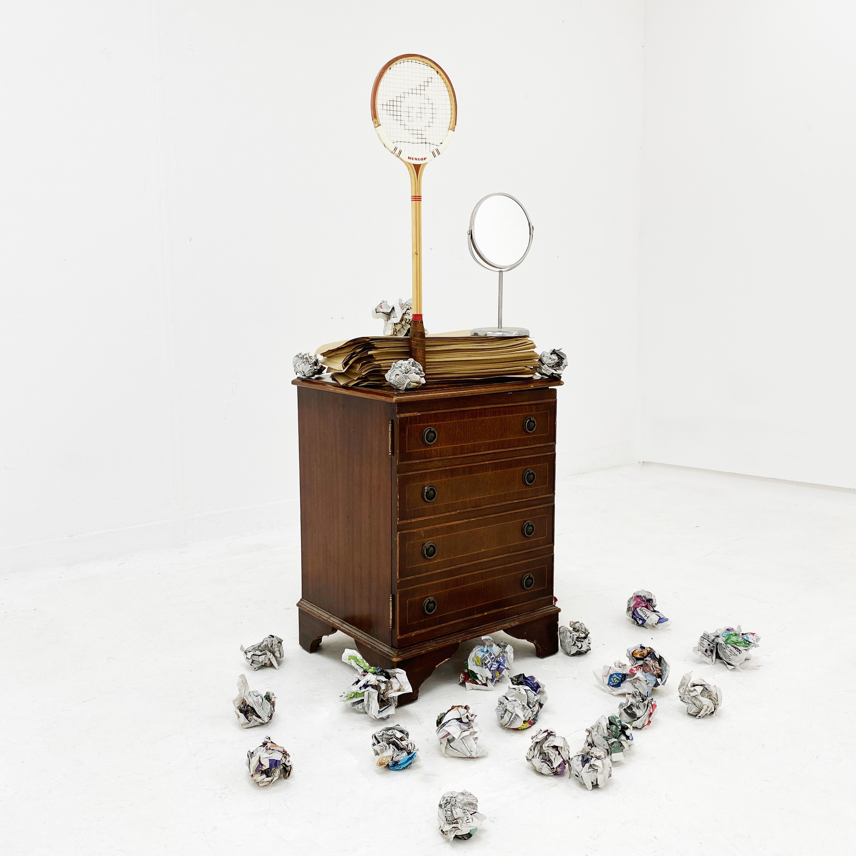 'Narcissus is back' installation. 2020 Found objects. 